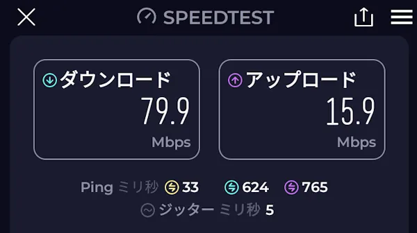 WiMAX 速度測定結果 4G LTE 回線 夜8時台 Speed Wi-Fi DOCK 5G 01