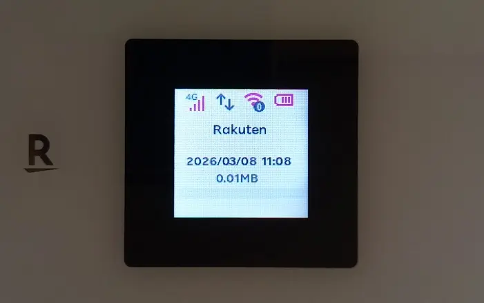 Rakuten WiFi Pocket 5G　本体　ディスプレイ表示内容